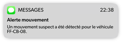 Notification d'alerte mouvement suspect