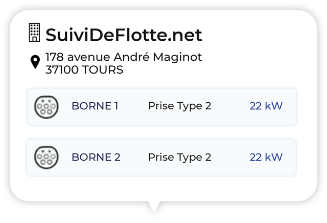 Fiche localisation des bornes de recharges privées de SuiviDeFlotte